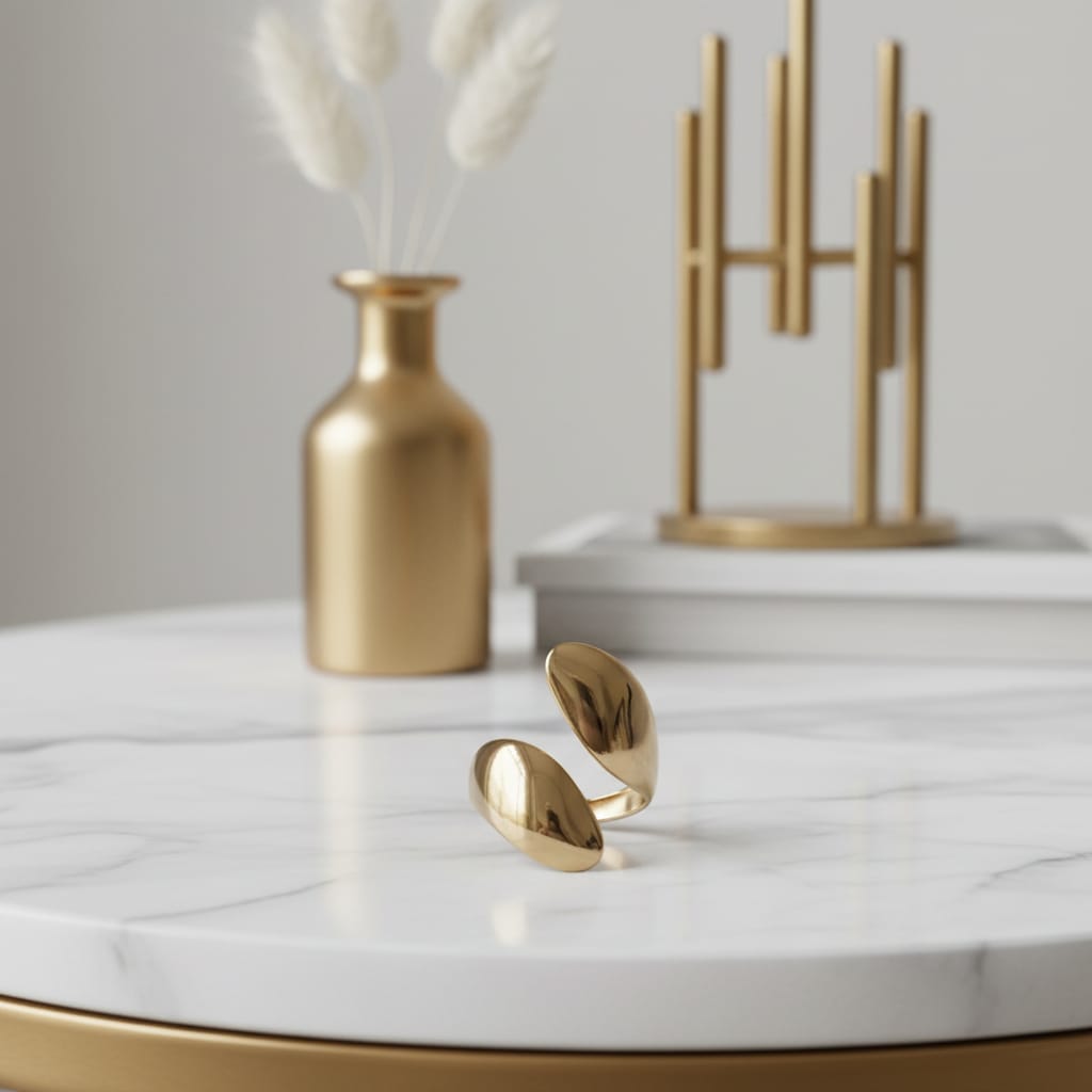 ANEL GEOMETRICO DOURADO